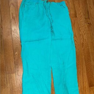 JM Collection women’s  14 aqua linen pants